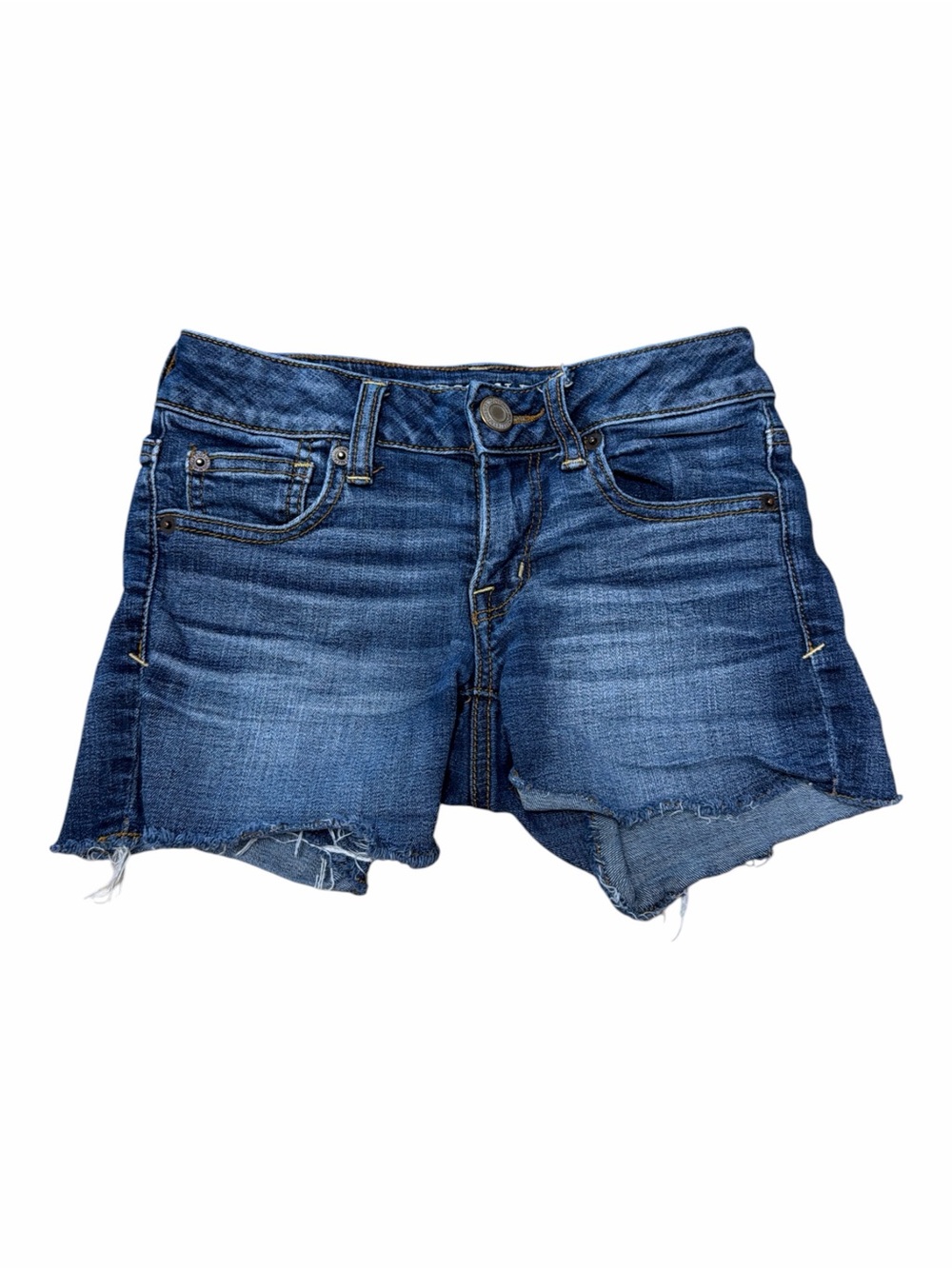 American Eagle Super Stretch Raw Hem Denim Shorts Size 00